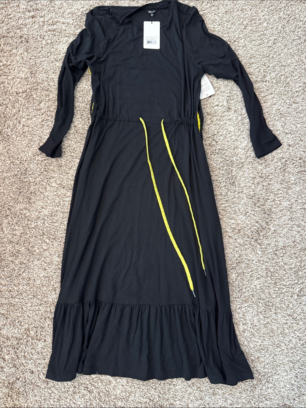 NWT Saint and Sofia Meridian Dress in Black and Lime